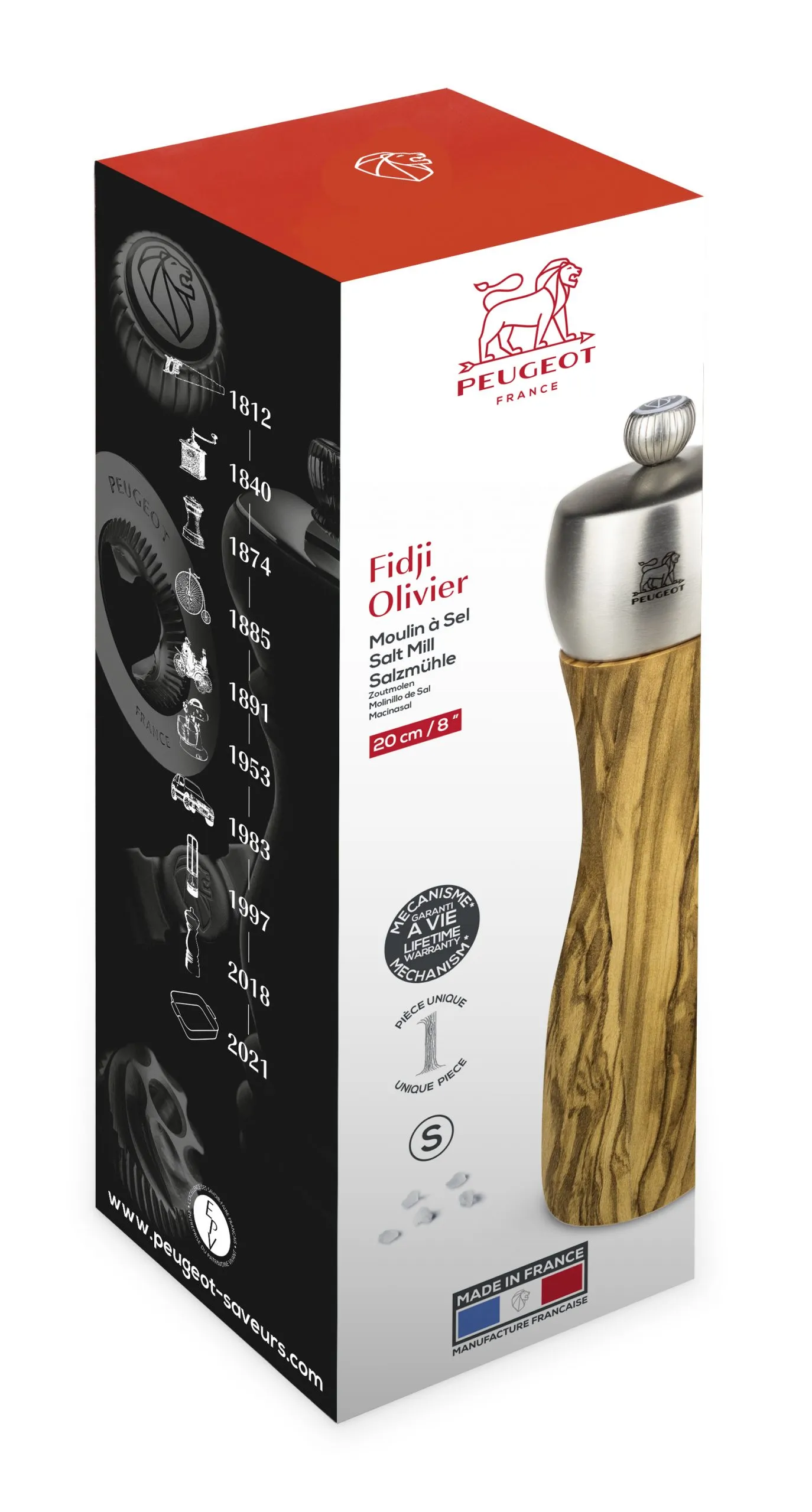 Salzmühle Fidji Olive 20 cm – Peugeot Saveurs – Bild 2