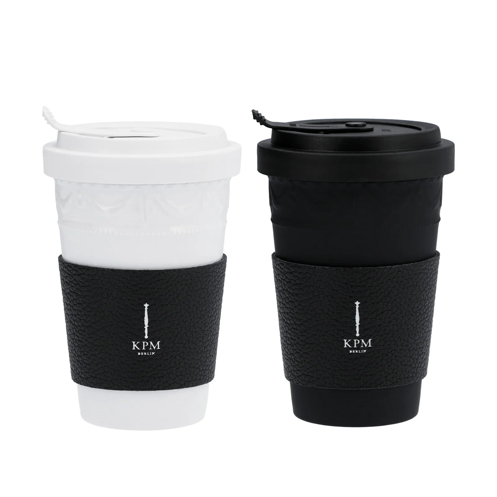 Kurland To-go Becher Ledermanschette schwarz – KPM – Bild 2