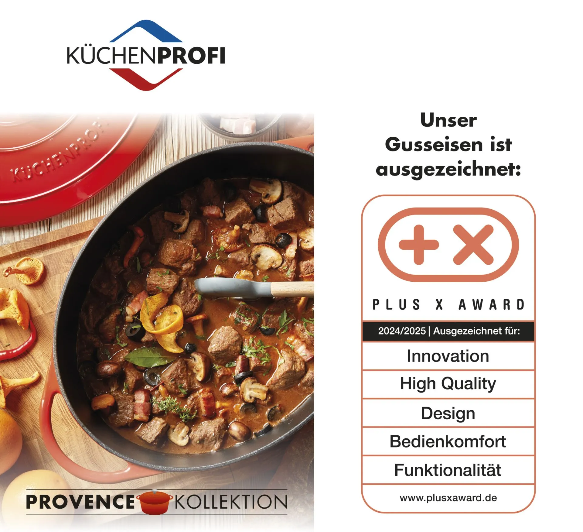 Schmorpfanne Ø 28 cm schwarz mit Glasdeckel – Küchenprofi – Bild 2
