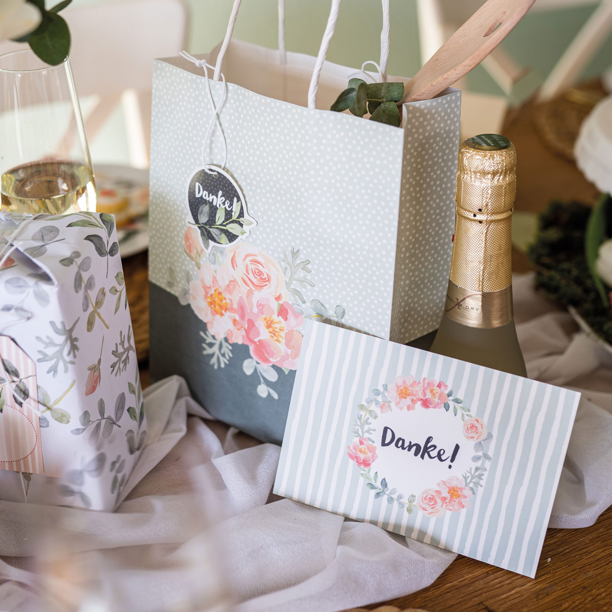 6 Henkeltüten für Mama – Rosa-Mint – Bild 6