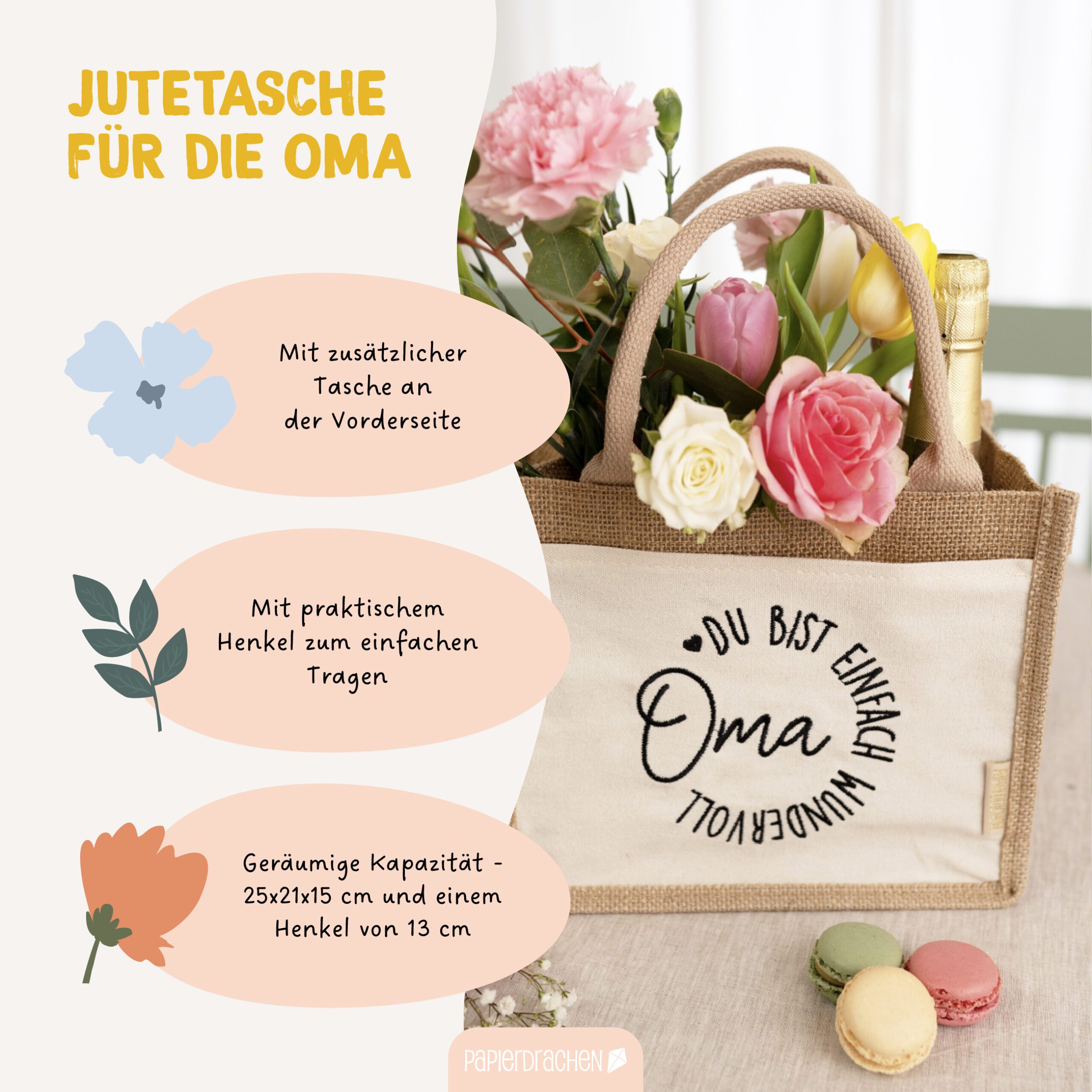Jutetasche Oma – Bild 4